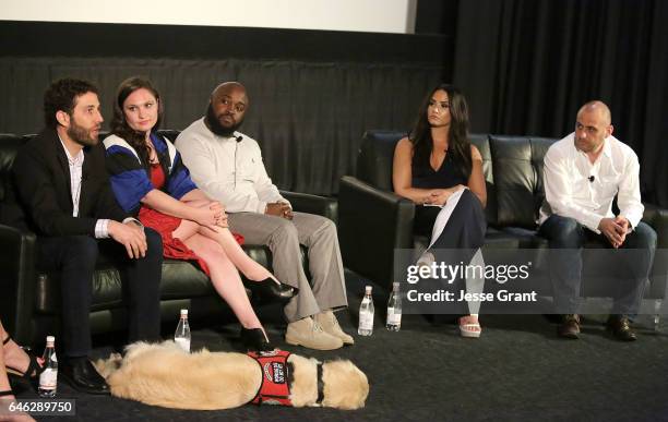Executive producer Demi Lovato and director Shaul Schwarz discuss the film Beyond Silence with cast members Jeff Fink, Lauren Burke and Lloyd Hale at...