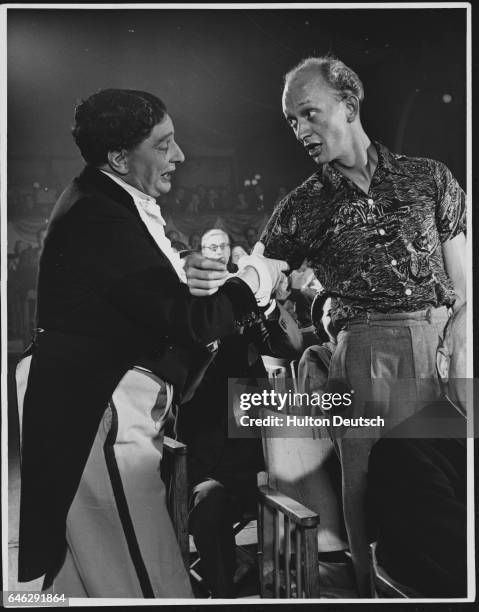 Don Gemmell plucks a rather reluctant Maurice Browning from the audience during a show at the Players' Theatre. Browning has occasionally appeared on...