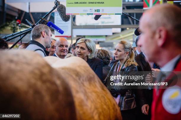 National Front Party Leader and candidate for the 2017 French Presidential Election Marine Le Pen and her niece French Deputy Marion Marechal Le Pen...