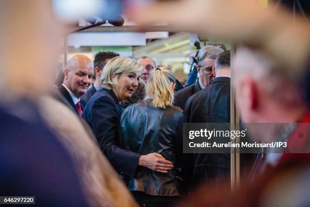 National Front Party Leader and candidate for the 2017 French Presidential Election Marine Le Pen and her niece French Deputy Marion Marechal Le Pen...