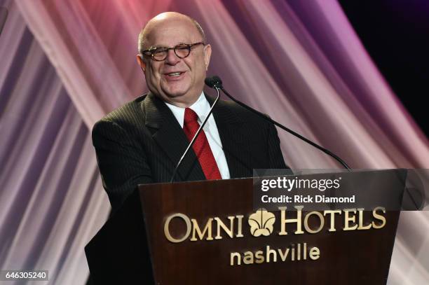 Attorney Joel Katz speaks at the T.J. Martell Foundation 9th Annual Nashville Honors Gala at Omni Hotel on February 27, 2017 in Nashville, Tennessee.