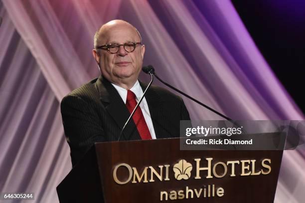 Attorney Joel Katz speaks at the T.J. Martell Foundation 9th Annual Nashville Honors Gala at Omni Hotel on February 27, 2017 in Nashville, Tennessee.