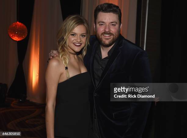 Kelsea Ballerini and Chris Young attend the T.J. Martell Foundation 9th Annual Nashville Honors Gala at Omni Hotel on February 27, 2017 in Nashville,...