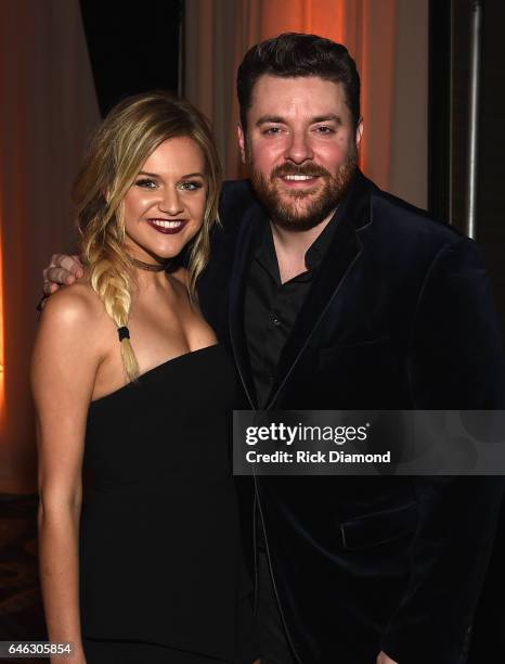 Kelsea Ballerini and Chris Young attend the T.J. Martell Foundation 9th Annual Nashville Honors Gala at Omni Hotel on February 27, 2017 in Nashville,...