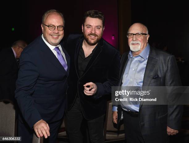 Mike Dungan, Chairman/CEO Universal Music Group, Singer/Songwriter Chris Young and Larry Fitzgerald, Fitzgerald Hartley attend the T.J. Martell...