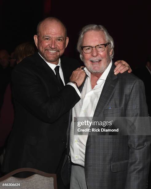 Tony Martell Lifetime Entertainment Achievement Award recipient Louis Messina and George Strait Manager Erv Woolsey attend the T.J. Martell...