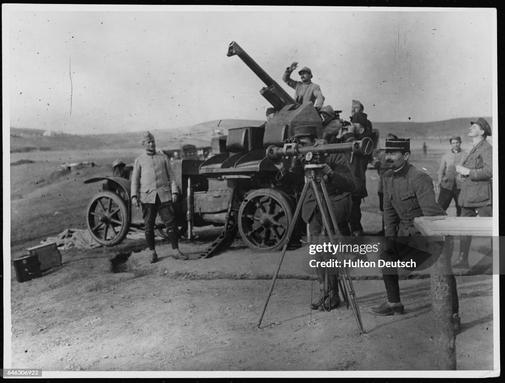 Anti-Aircraft Gun At Salonika, 1916