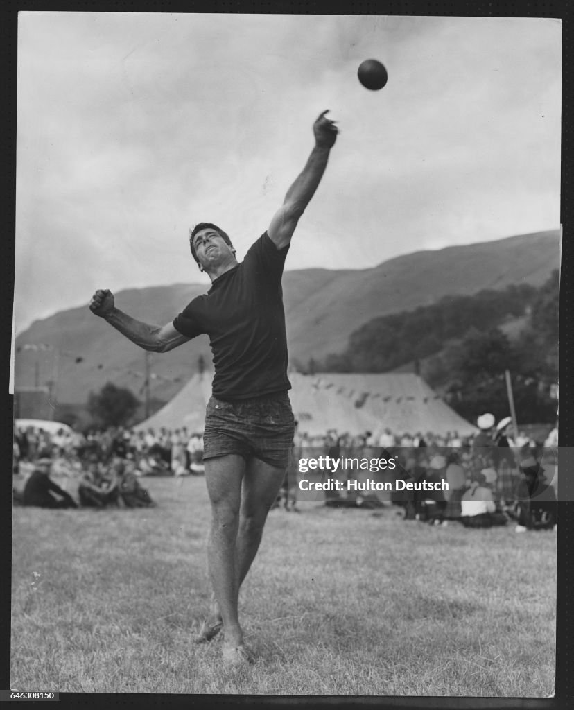 Rod Marr Shot Putting at Lochearnhead Games