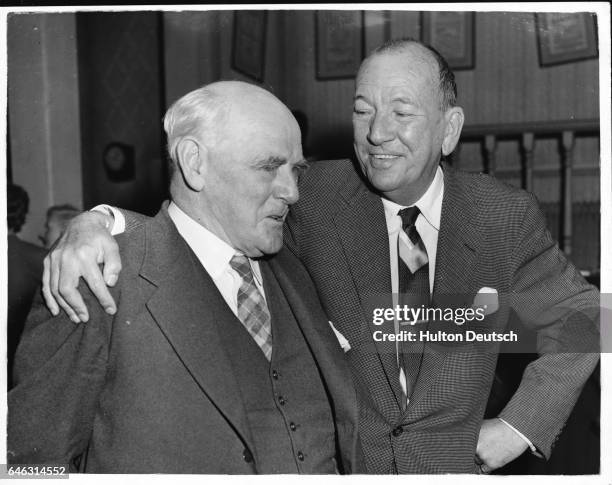 Actor Lewis Casson and the poet playwright and actor Noel Coward, 1960.