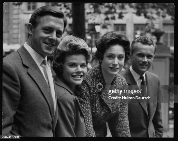 Michael Aspel, Judith Chalmers, Nan Winton, and Kenneth Kendall are taken on by BBC Television to announce the evening programmes.