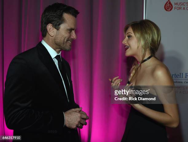 Singers/Songwriters Charles Esten and Kelsea Ballerini attend the T.J. Martell Foundation 9th Annual Nashville Honors Gala at Omni Hotel on February...