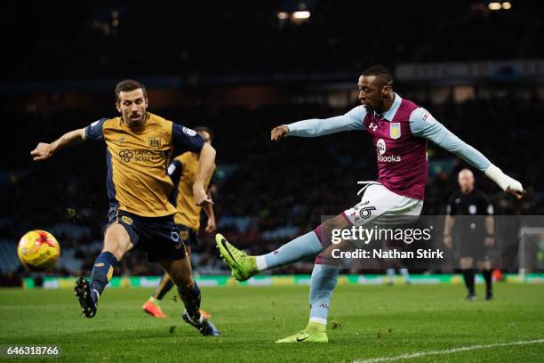 Jonathan Kodjia of Aston Villa and Gary O'Neil of Bristol City in action during the Sky Bet Championship match between Aston Villa and Bristol City...