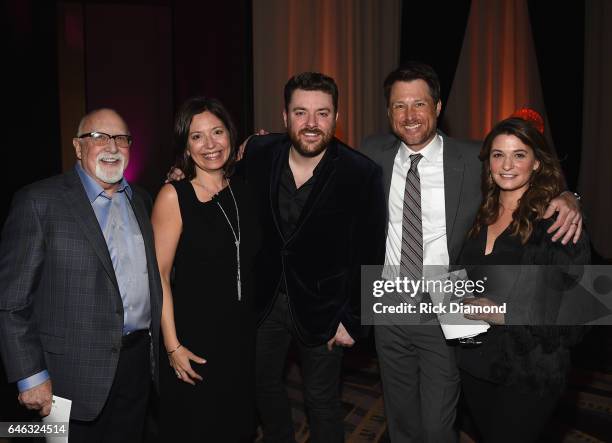 Larry Fitzgerald Fitzgerald Hartley, Sally Williams GM/Ryman, Singer/Songwriter Chris Young, Marc Dennis CAA and Kennon Dennis attend the T.J....