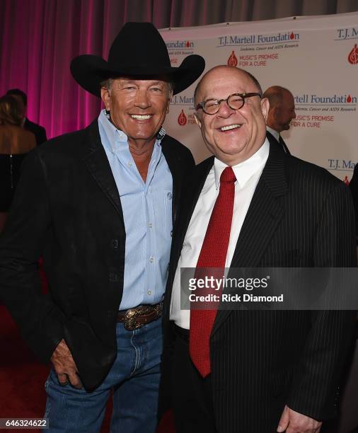 George Strait and Attorney Joel Katz attend the T.J. Martell Foundation 9th Annual Nashville Honors Gala at Omni Hotel on February 27, 2017 in...
