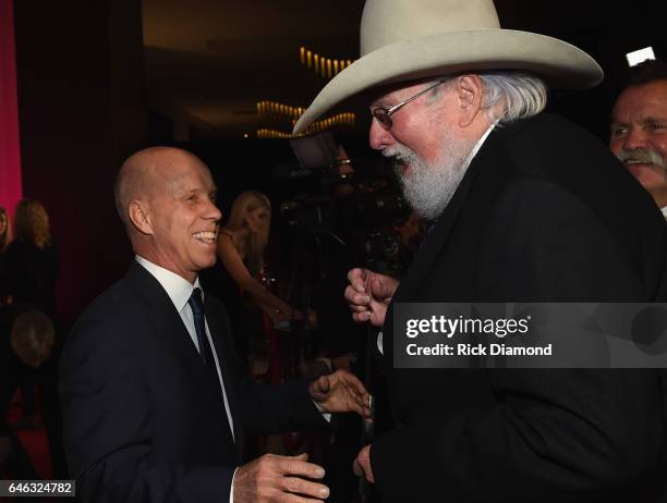 Scott Hamilton and Charlie Daniels attend the T.J. Martell Foundation 9th Annual Nashville Honors Gala at Omni Hotel on February 27, 2017 in...