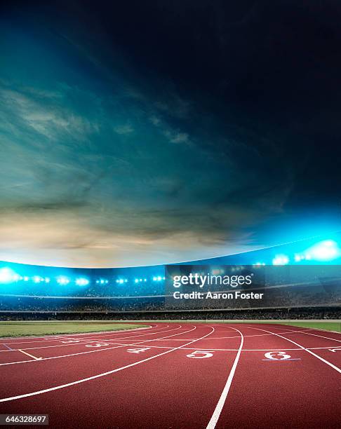stadium - running track stock pictures, royalty-free photos & images