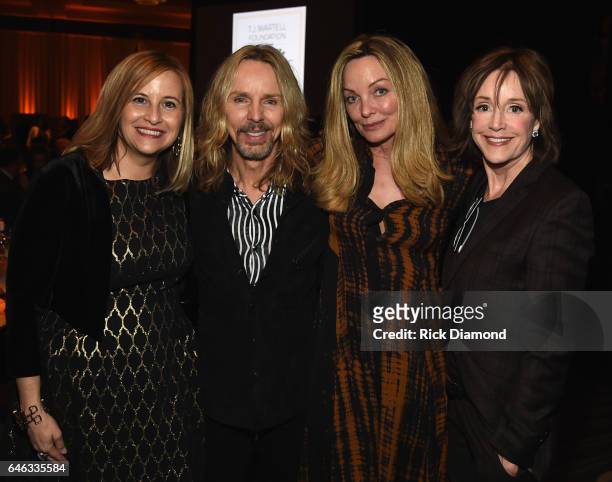 Mayor Megan Barry, Jeanne Shaw, Tommy Shaw and Erv Woolsey Management's Dottie Oelhafen attend the T.J. Martell Foundation 9th Annual Nashville...