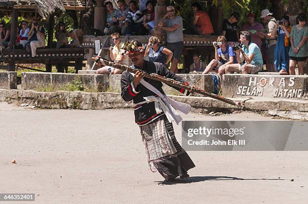 batak dance performance - samosir island stock pictures, royalty-free photos & images