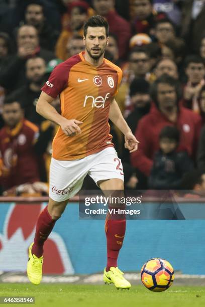 Hakan Kadir Balta of Galatasarayduring the Turkish Spor Toto Super Lig football match between Galatasaray SK and Besiktas JK on February 27, 2017 at...