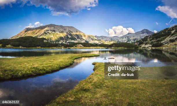 tranquil lake in the mountains - pirin mountains stock pictures, royalty-free photos & images