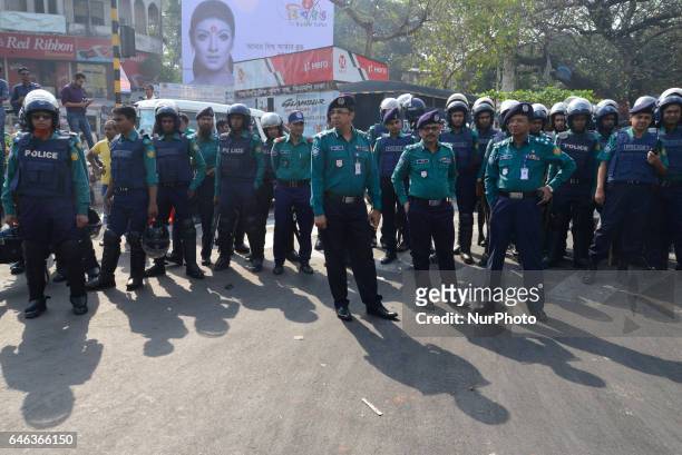 Police used tear gas and water cannon on strikers protesting gas prices hike at Shahabag during a half-day shutdown Called left-leaning parties CPB...