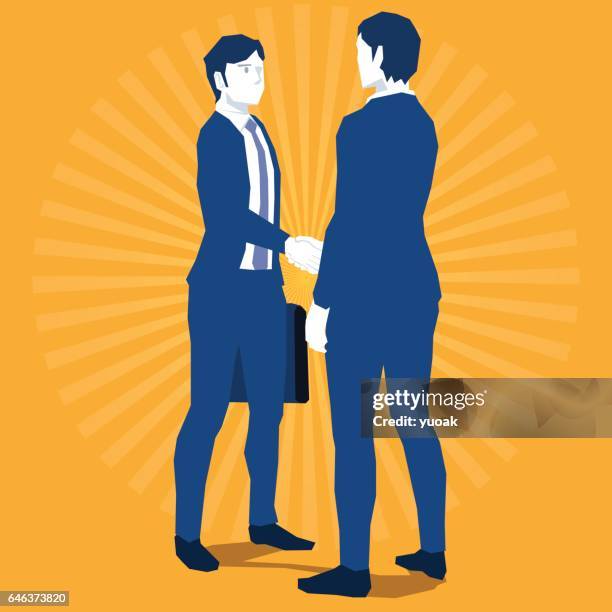 handshake - japanese greeting stock illustrations