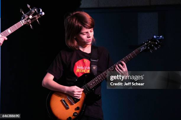 Student performs at Chicago Public School Announces Music Program Expansion With Little Kids Rock at Franklin Fine Arts Center Auditorium on February...