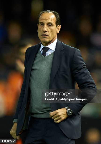 Valencia CF manager Salvador Gonzalez Voro looks on during the La Liga match between Valencia CF and CD Leganes at Mestalla Stadium on February 28,...