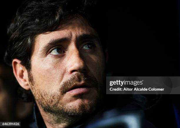 Head Coach of Real Betis Balompie Victor Sanchez del Amo looks on prior to the match of La Liga match between Malaga CF and Real Betis Balompie at La...