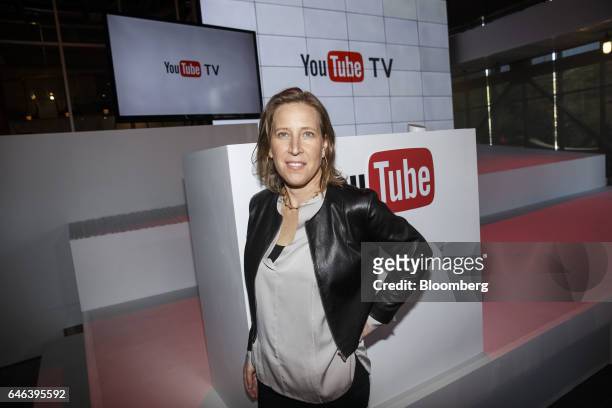 Susan Wojcicki, chief executive officer of YouTube Inc., stands for a photograph after the company unveiled a new television subscription service at...