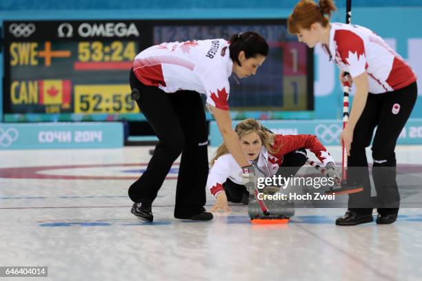 The XXII Winter Olympic Games 2014 in Sotchi, Olympics, Olympische Winterspiele Sotschi 2014 Sochi, Krasnodar Krai, Russia. Canada skip Jennifer...