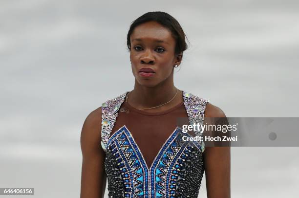 The XXII Winter Olympic Games 2014 in Sotchi, Olympics, Olympische Winterspiele Sotschi 2014 Mae Berenice Meite performs her free skating program...