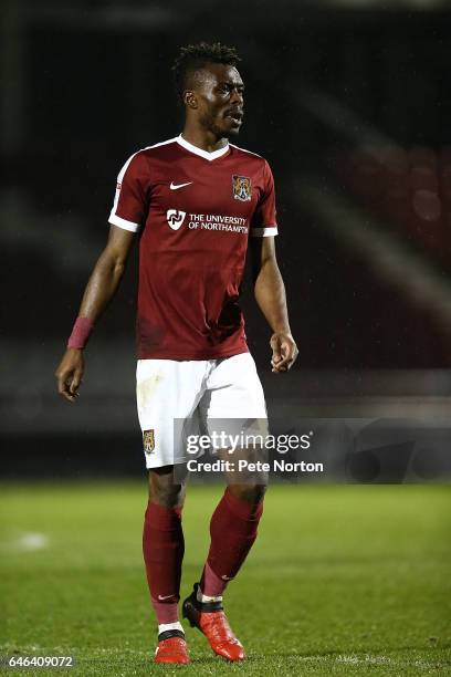 Gabriel Zakuani of Northampton Town in action during the Sky Bet League One match between Northampton Town and Oldham Athletic at Sixfields on...
