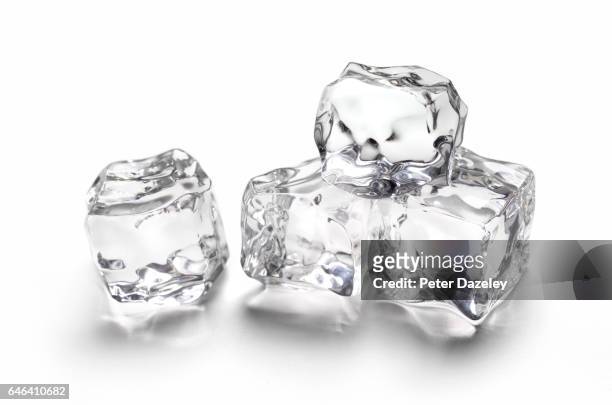 melting ice with copy space - ice cube stockfoto's en -beelden
