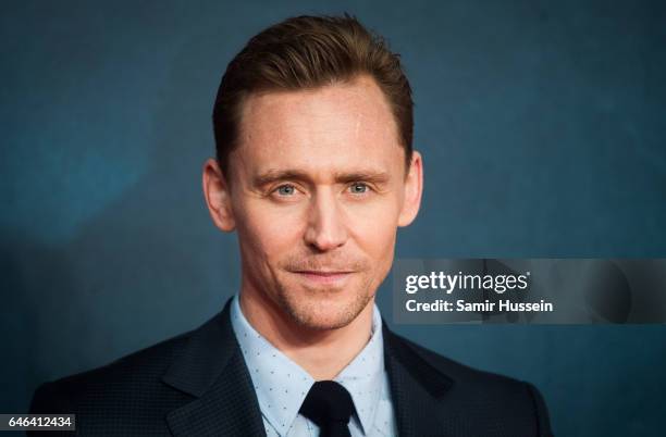 Tom Hiddleston attends the European premiere Of "Kong: Skull Island" on February 28, 2017 in London, United Kingdom.