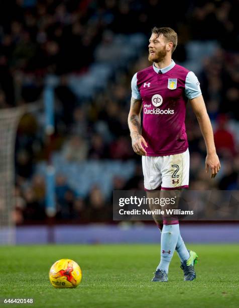 Nathan Baker of Aston Villa during the Sky Bet Championship match between Aston Villa and Bristol City at Villa Park on February 28, 2017 in...