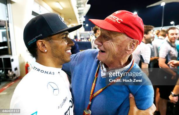 Formula One World Championship 2014, Grand Prix of Bahrain, #44 Lewis Hamilton , Niki Lauda ,