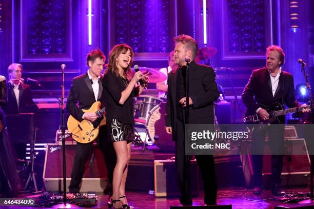 Episode 0633 -- Pictured: Musical guests John Mellencamp and Martina McBride perform on February 28, 2017 -- )