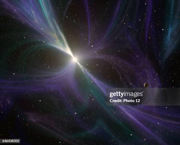 An artist's concept depicting the pulsar planet system.