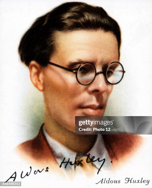 Aldous Leonard Huxley English essayist and novelist, best remembered for "Brave New World" From card published 1927.