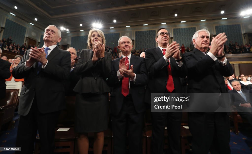 Donald Trump Delivers Address To Joint Session Of Congress