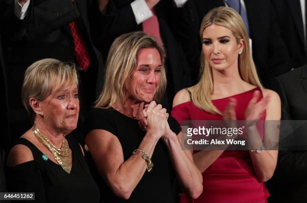Widow of Fallen Navy Seal, Senior Chief William Owens, Carryn Owens and Ivanka Trump attend a joint session of the U.S. Congress with U.S. President...