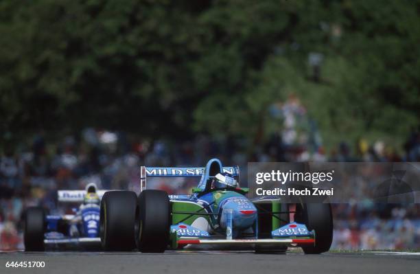 Formel 1, Grand Prix San Marino 1994, Imola, Michael Schumacher, Benetton-Ford B194 Ayrton Senna, Williams-Renault FW16 www.hoch-zwei.net ,...