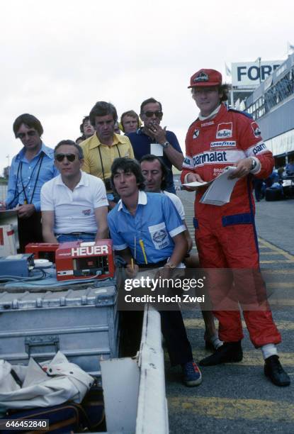 Formel 1, Grand Prix Suedafrika 1978, Kyalami, Brabham-Kommandostand Niki Lauda Herbie Blash, Brabham Sante Ghedini, Parmalat Bernie Ecclestone,...