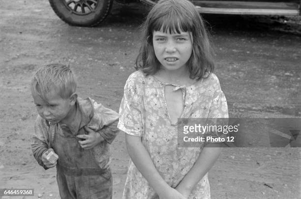 Child dwellers in Circleville's 'Hooverville,' central Ohio. 1938.