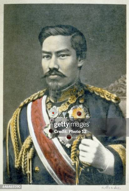 Mutsuhito, Emperor Meiji, 122nd Emperor of Japan from 1867. During his reign Japan underwent great political, social and industrial changes and...