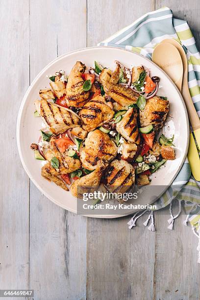 platter of grilled chicken - grilled vegetables stock pictures, royalty-free photos & images