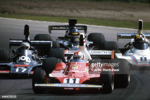 Formel 1, Grand Prix Italien 1975, Monza, Clay Regazzoni, Ferrari 312T Jean-Pierre Jarier, Shadow-Matra DN7 Carlos Pace, Brabham-Ford BT44B Ronnie...