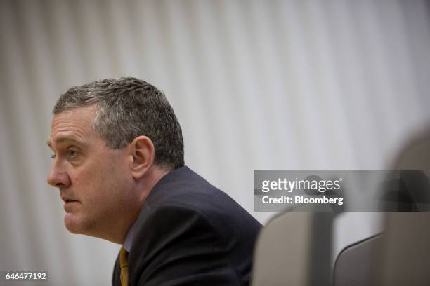 James Bullard, president and chief executive officer at the Federal Reserve Bank of St. Louis, speaks during an alumni lecture series in economics at...