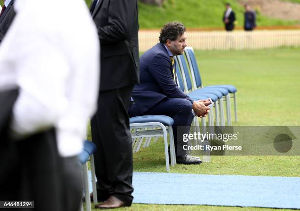 Former Australian Rugby Union player Brendan Cannon arrives at the Public Memorial for former Australian Rugby Union player Dan Vickerman at Sydney...